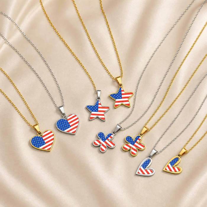 Wholesale Stainless Steel American Flag Pendant