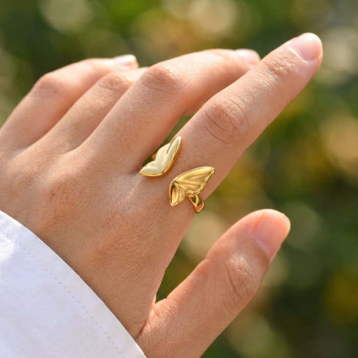 Wholesale Stainless Steel Butterfly Open Rings