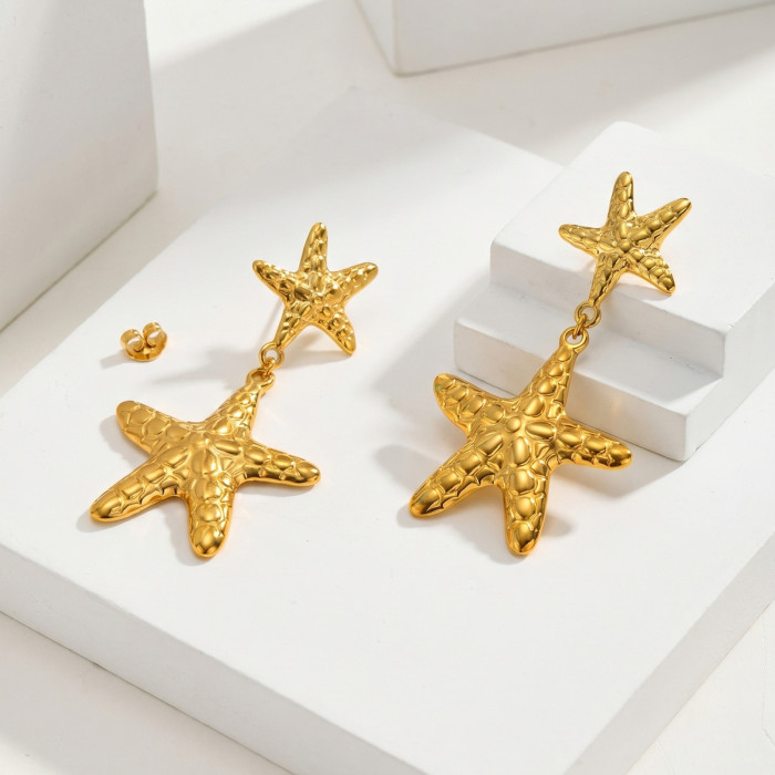 Wholesale Stainless Steel Starfish Earrings
