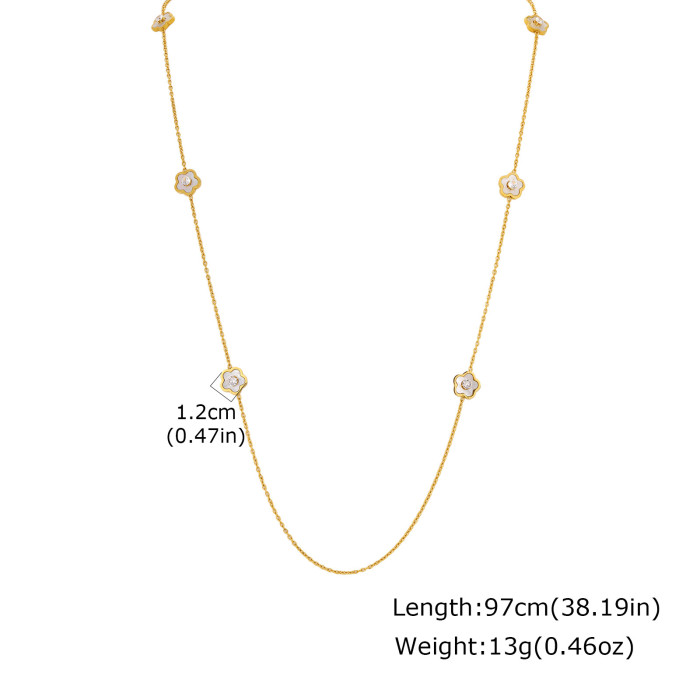 Wholesale Stainless Steel Multi-Color Crystal Long Chain