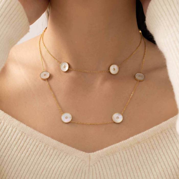 Wholesale Stainless Steel Multi-Color Crystal Long Chain