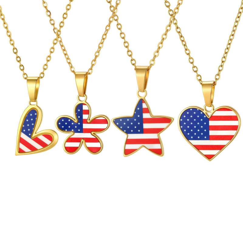 Wholesale Stainless Steel American Flag Pendant