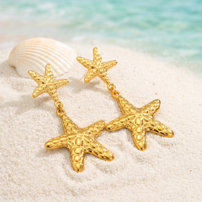 Wholesale Stainless Steel Starfish Earrings