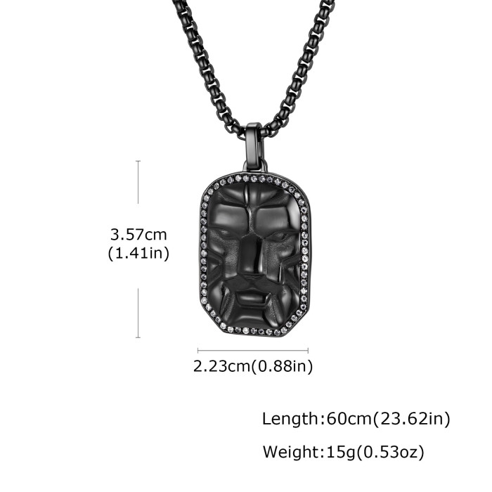 Wholesale Stainless Steel Lion Head Dog Tag Pendant