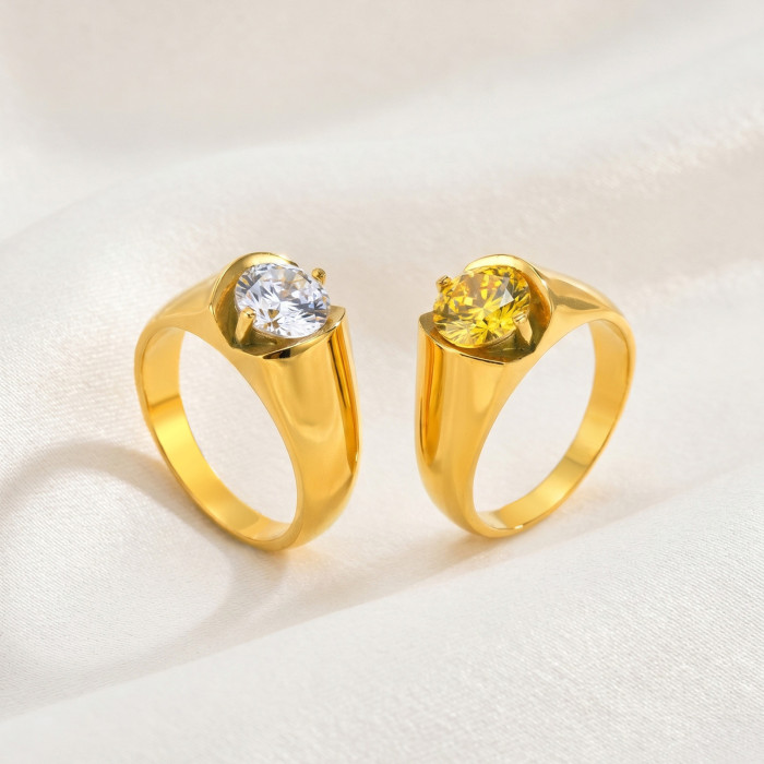 Wholesale Stainless Steel Solitaire Signet Rings