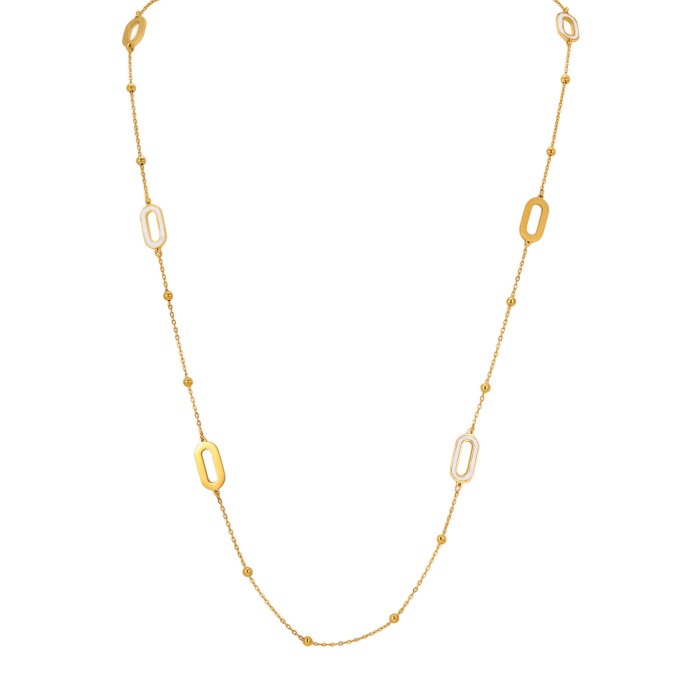 Wholesale Stainless Steel Multi-Color Crystal Long Chain