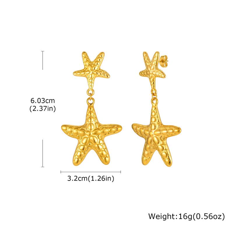 Wholesale Stainless Steel Starfish Earrings