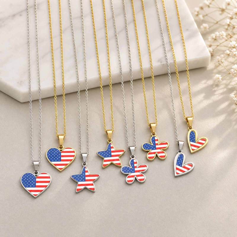 Wholesale Stainless Steel American Flag Pendant