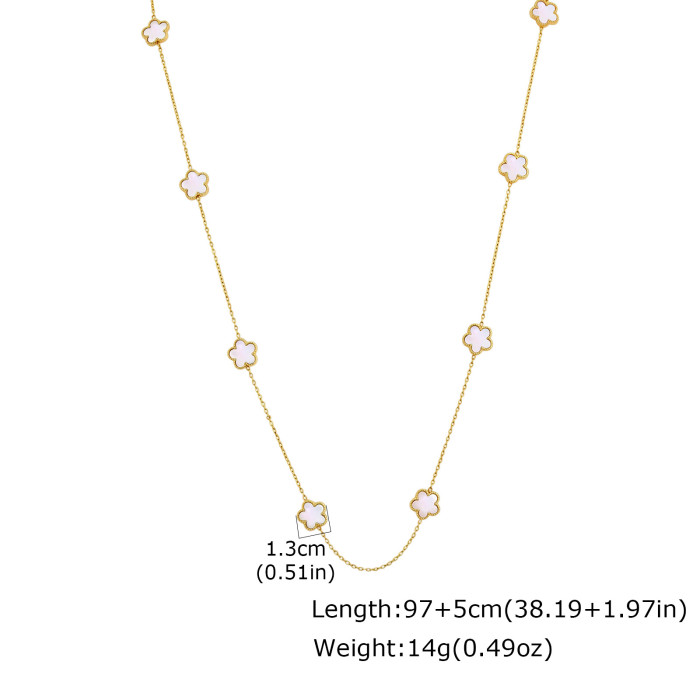 Wholesale Stainless Steel Multi-Color Crystal Long Chain