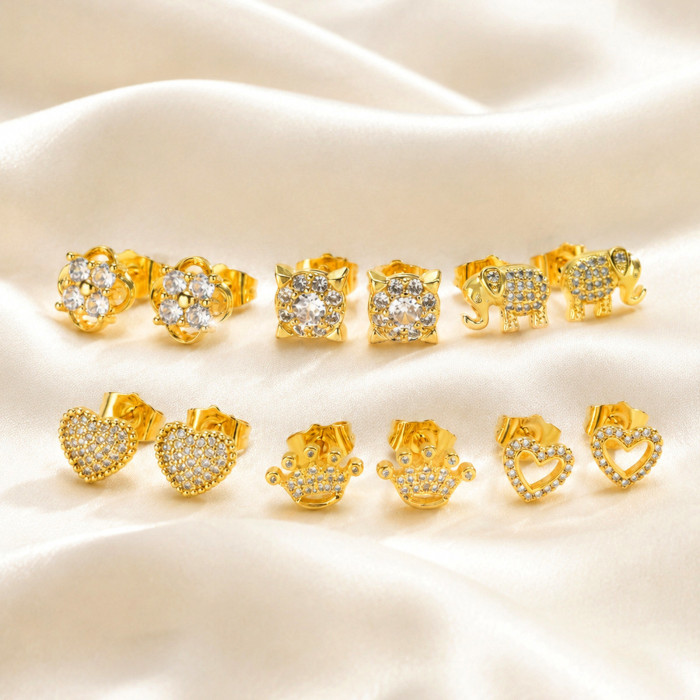Wholesale Stainless Steel Micro-Pave Tiny Earring
