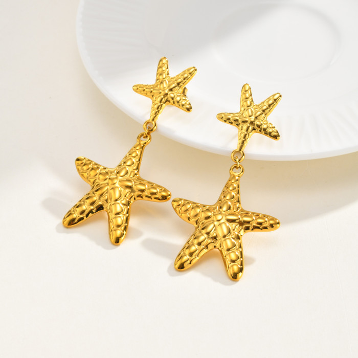 Wholesale Stainless Steel Starfish Earrings
