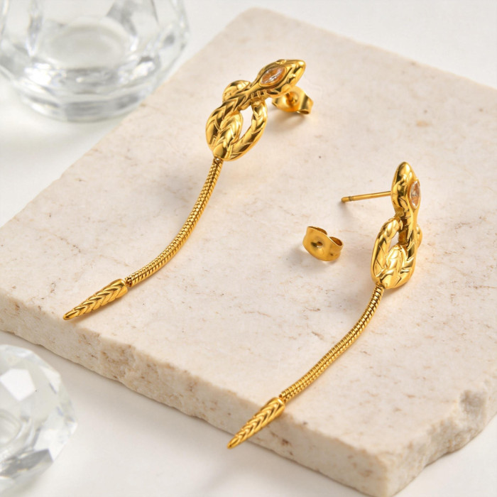 Wholesale Premium Stainless Steel Snake Earrings