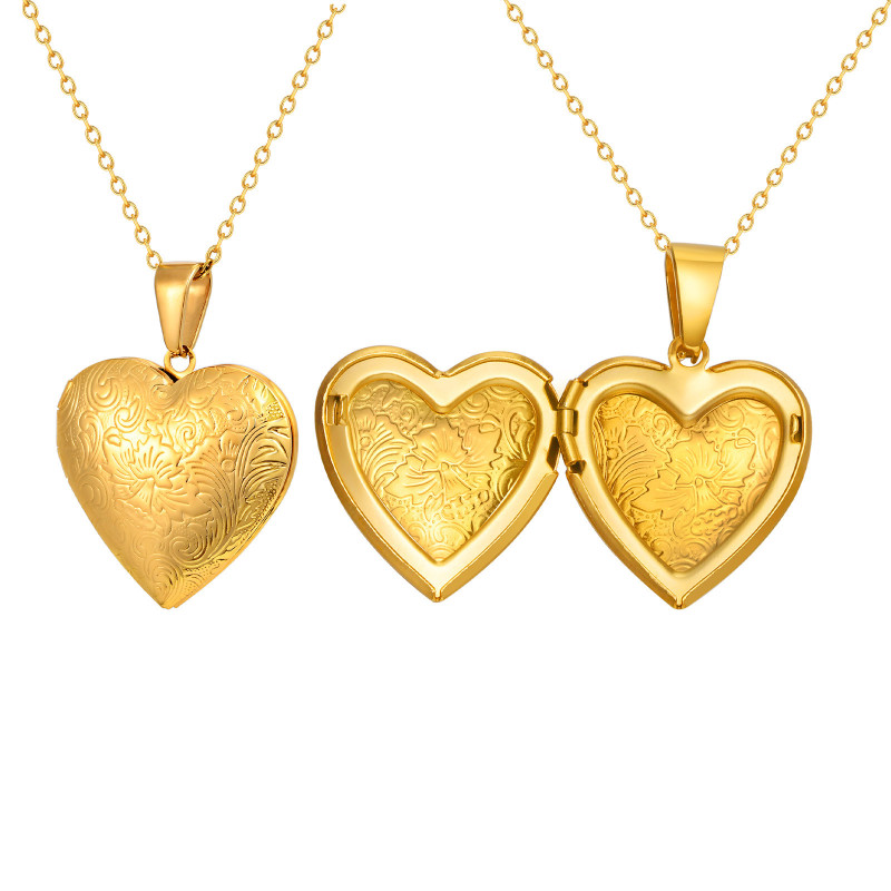 Wholesale Stainless Steel Vintage Heart Locket Necklace