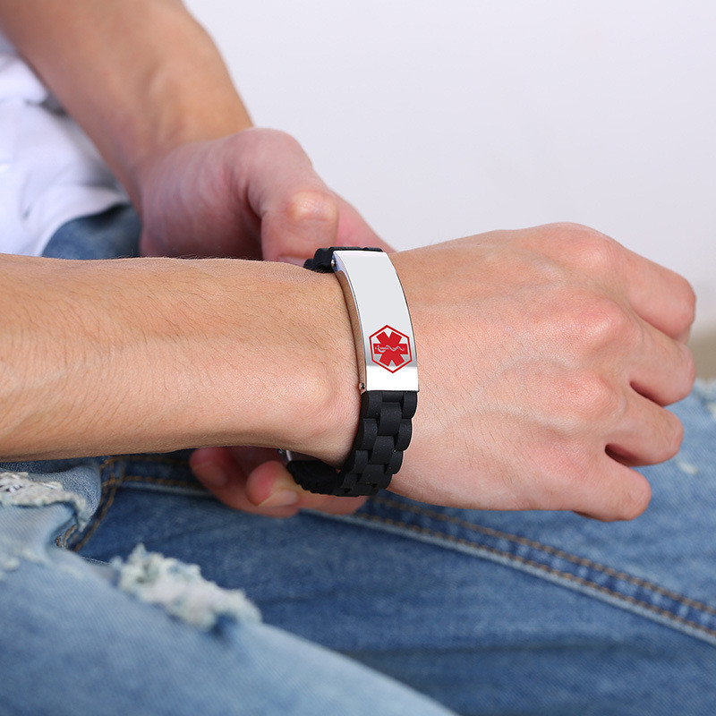 Wholesale Stainless Steel Engraved Medical Alert ID Bracelet