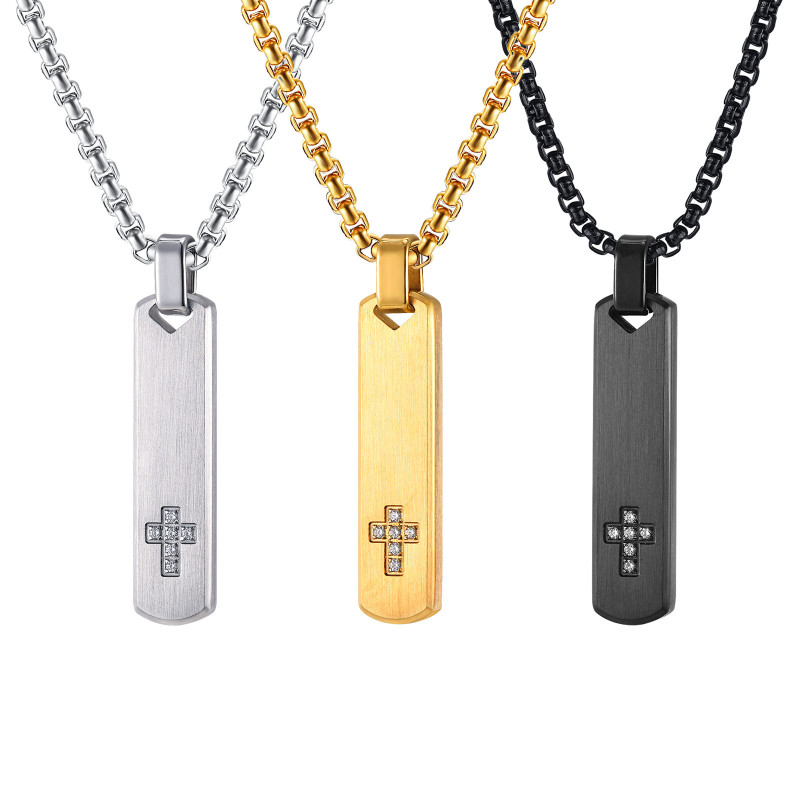 Wholesale Stainless Steel Minimalist Cross Pendant Necklace