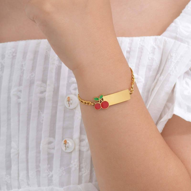 Wholesale Stainless Steel Cherry ID Bracelet for Kid