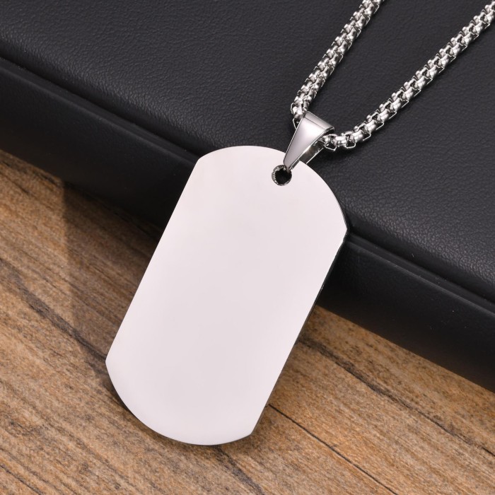 Wholesale Stainless Steel Men's Baseball Cross Dog Tag Necklace