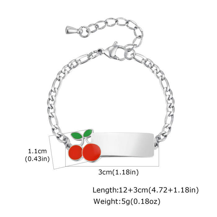 Wholesale Stainless Steel Cherry ID Bracelet for Kid