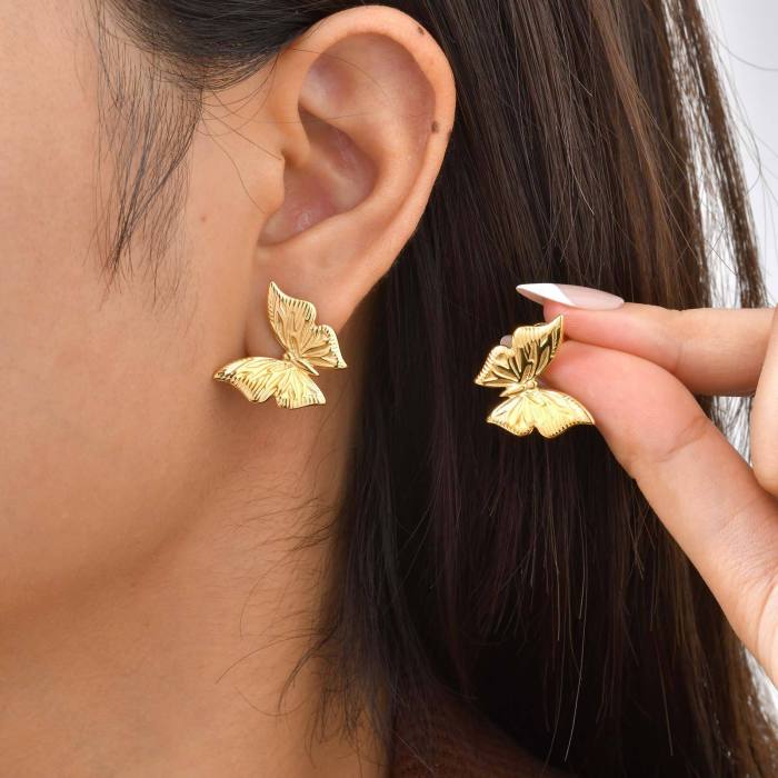 Wholesale Stainless Steel Minimalist Butterfly Jewelry Set