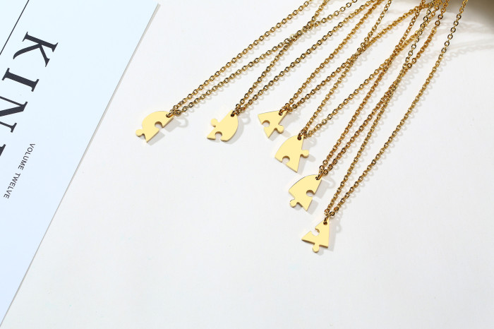Wholesale Stainless Steel 5 Piece & 6 Piece Puzzle Heart Necklace Set