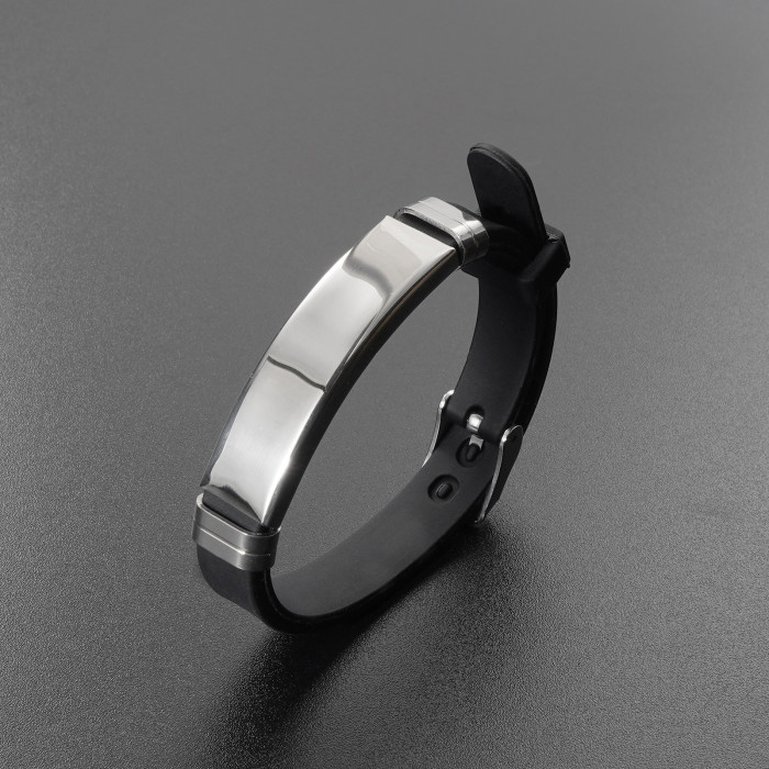 Wholesale Personalize Silicone Stainless Steel ID Bracelet