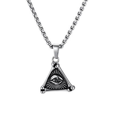 Wholesale Stainless Steel Triangular “Evil Eye” Pendant