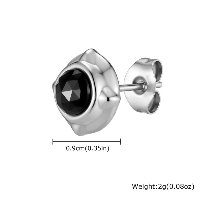 Wholesale Stainless Steel Round Four-Pointed Star Earrings