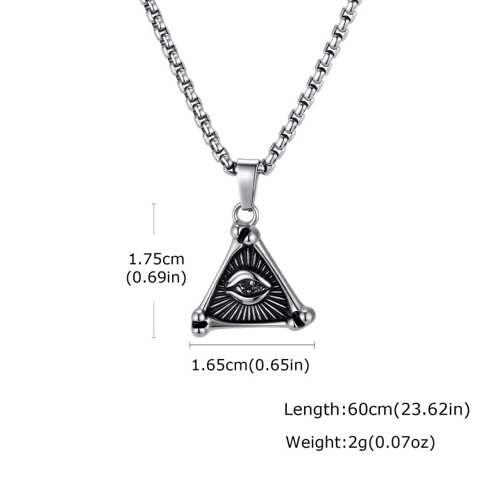 Wholesale Stainless Steel Triangular “Evil Eye” Pendant