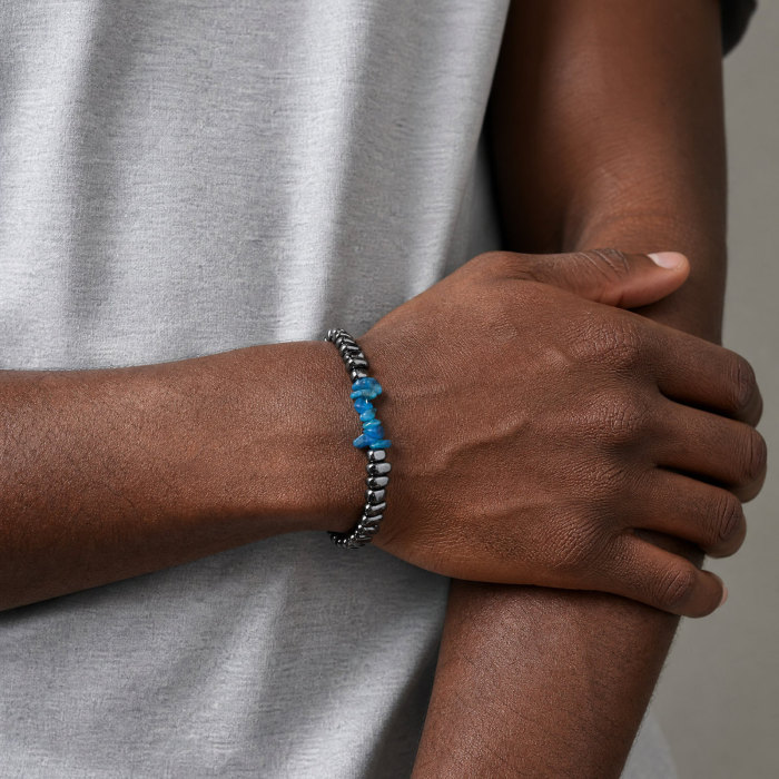 Wholesale Stainless Steel Apatite Bead Bracelet