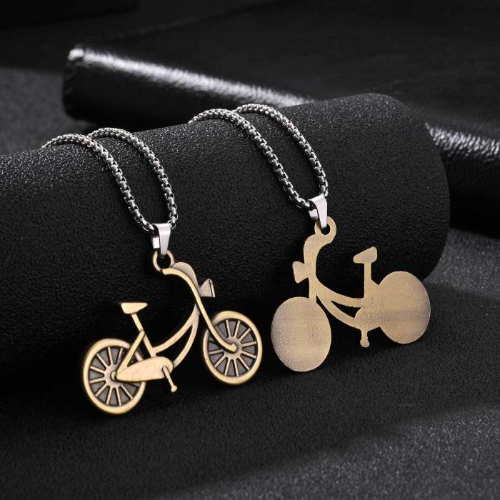 Wholesale Alloy Vintage Bicycle Stainless Steel Chain Necklace