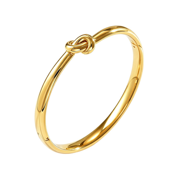 Wholesale Women's 18K Gold Plated Stainless Steel Bangle Set