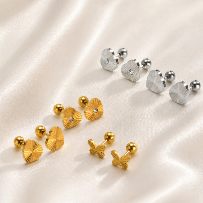 Wholesale Stainless Steel Screw Stud Earrings