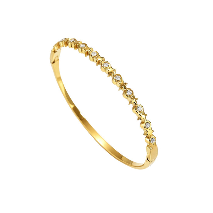 Wholesale Women's 18K Gold Plated Stainless Steel Bangle Set