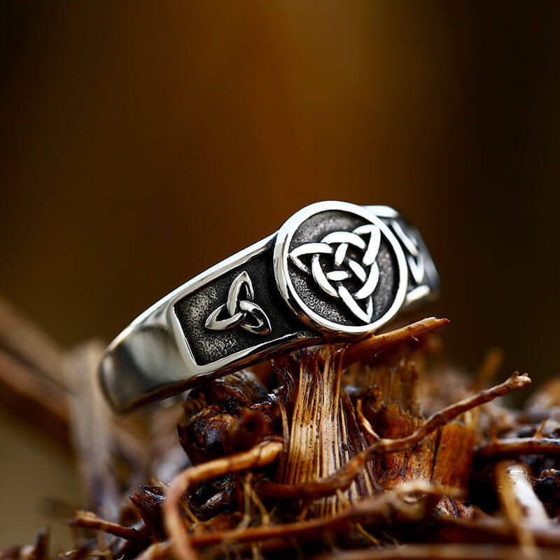 Wholesale Vintage Celtic Triquetra Knot Stainless Steel Ring