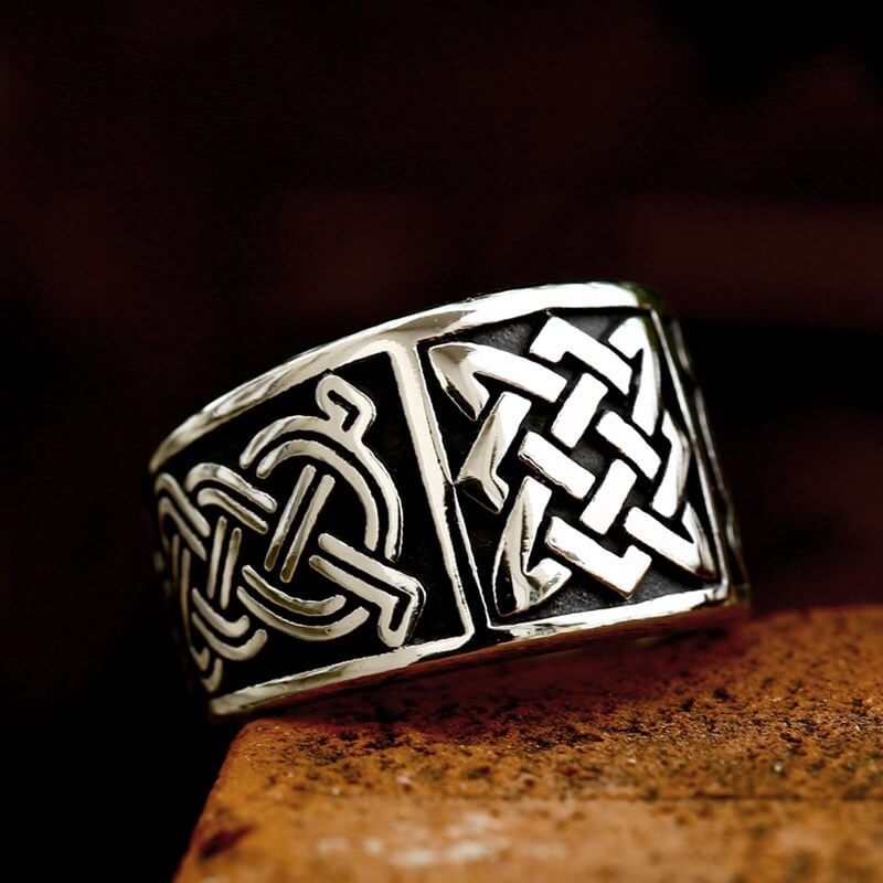 Wholesale Stainless Steel Vintage Slavic Star of Lada Celtic Knot Ring for Men