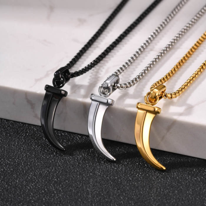 Wholesale Stainless Steel Wolf Tooth Horn Pendant