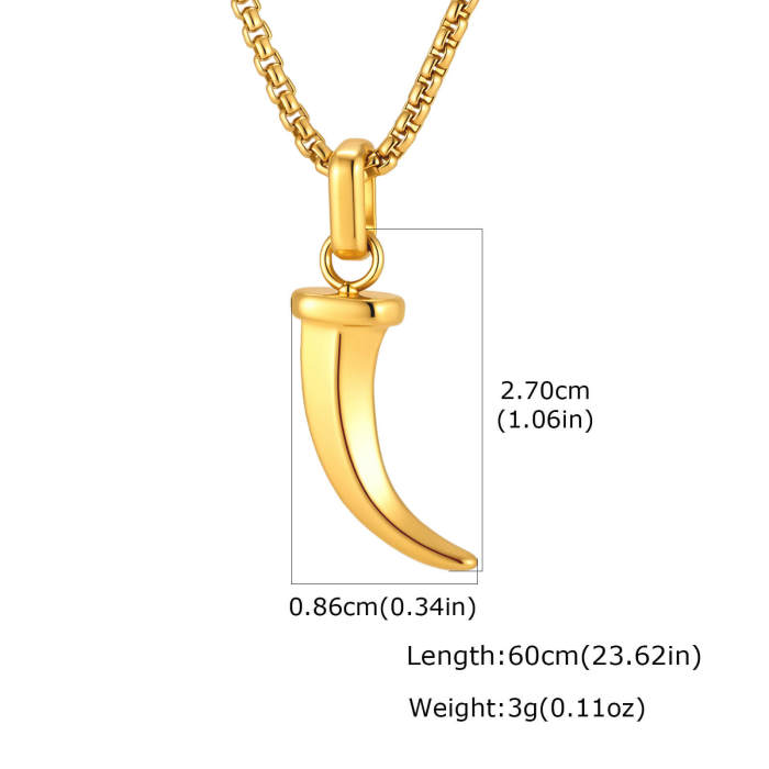 Wholesale Stainless Steel Wolf Tooth Horn Pendant