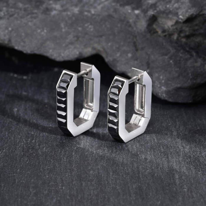 Wholesale Stainless Steel CZ Huggie Earrings