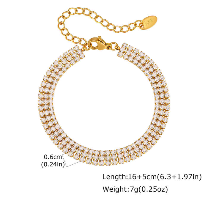 Wholesale Stainless Steel Multi Row CZ Tennis Bracelet