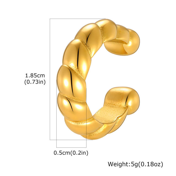 Wholesale Stainless Steel Twisted Rope Clip-On Earring