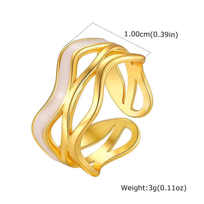 Wholesale Stainless Steel Enamel Wavy Cutout Ring