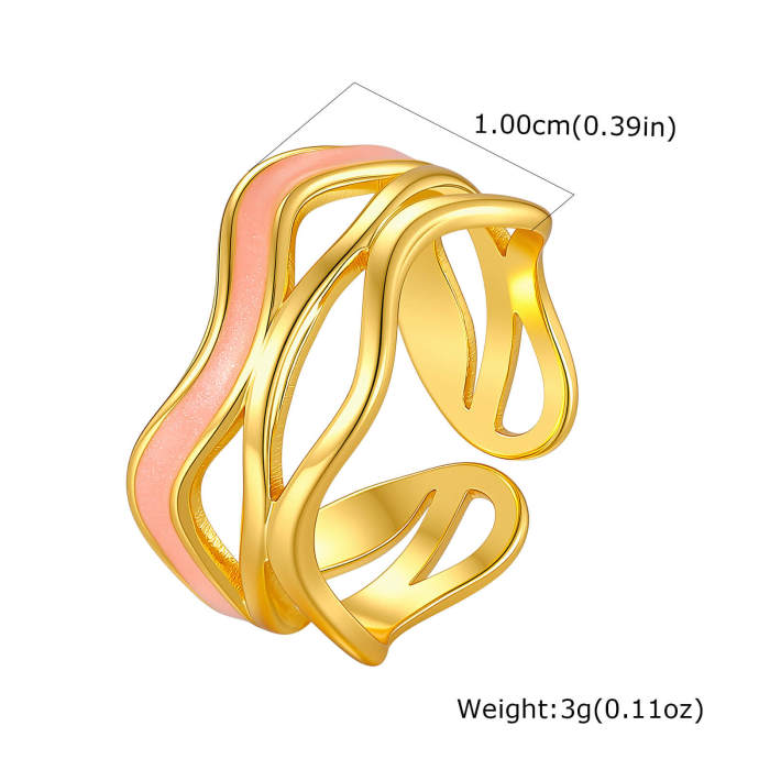 Wholesale Stainless Steel Enamel Wavy Cutout Ring