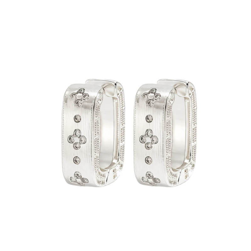 Wholesale Stainless Steel CZ  Matte Hoop Earrings