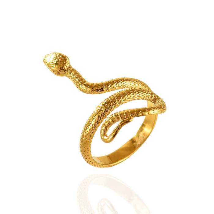 Wholesale Waterproof Stainless Steel Snake Wrap Ring