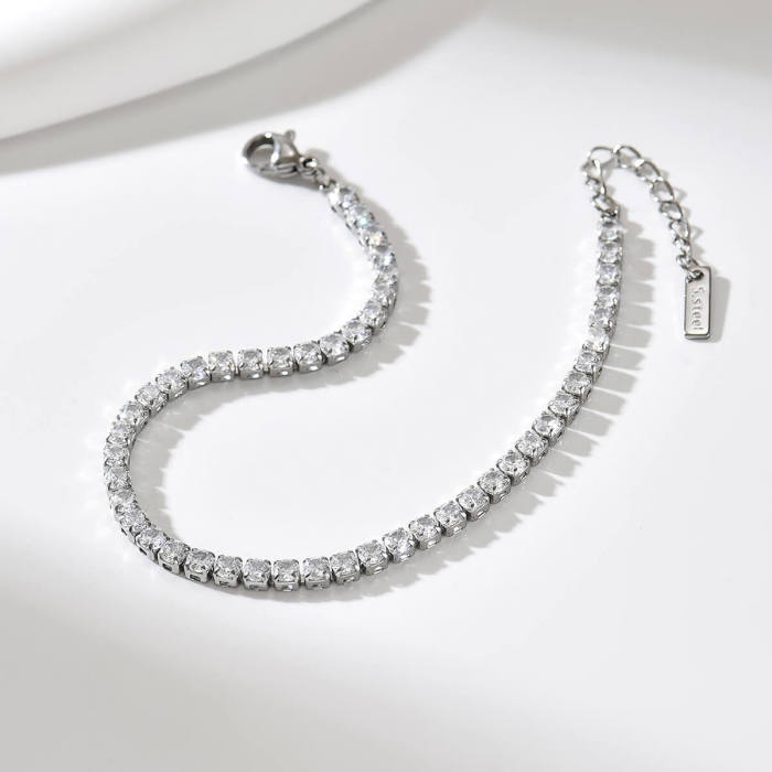 Wholesale Stainless Steel CZ Infinity Tennis Bracelet Set