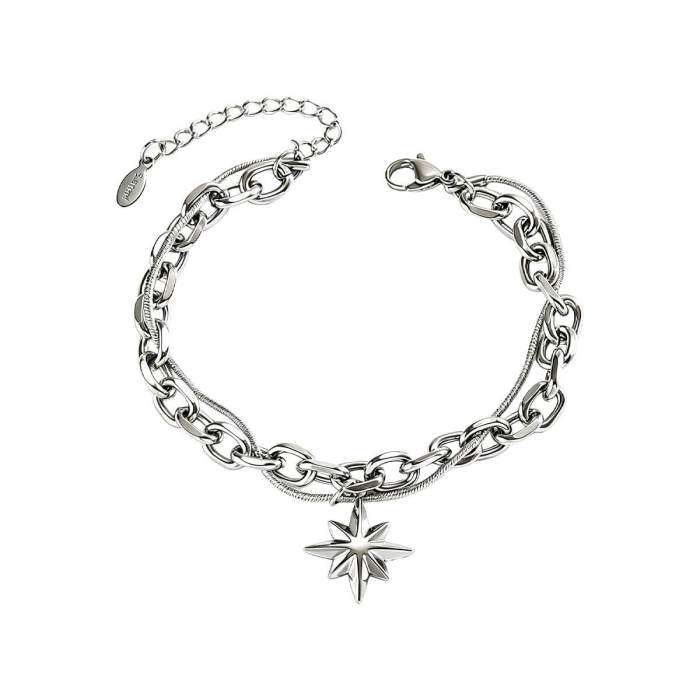 Wholesale WStainless Steel Double Layer Starburst Bracelet