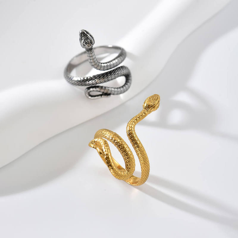 Wholesale Waterproof Stainless Steel Snake Wrap Ring