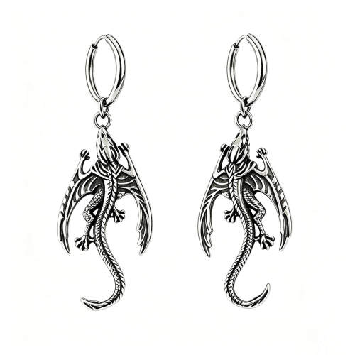 Wholesale Stainless Steel Flying Dragon Earrings