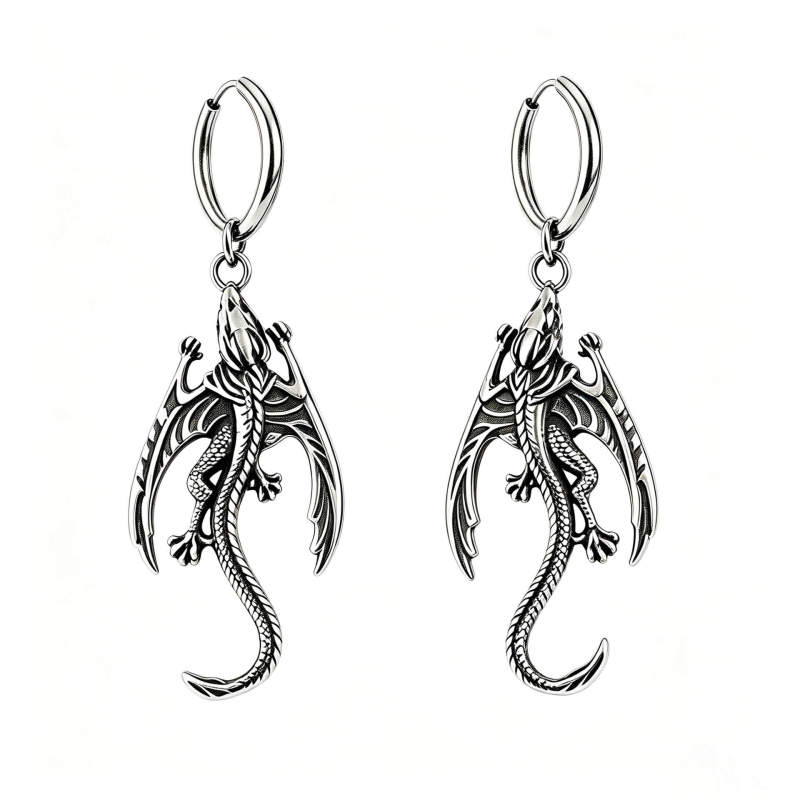Wholesale Stainless Steel Flying Dragon Earrings
