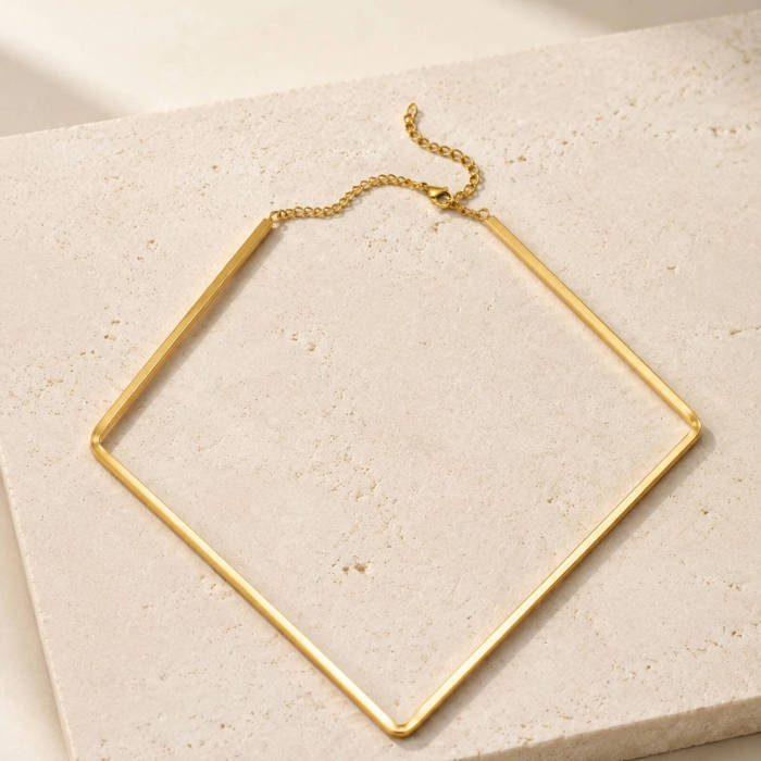 Wholesale Women's Stainless Steel Square Collar Choker